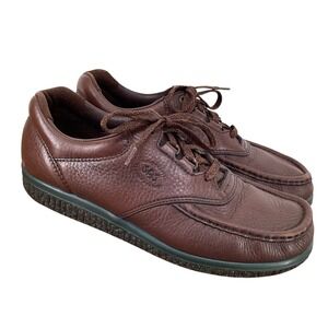 SAS Men's Bout Time Mulch Shoes 10.5 Narrow Comfort USA Soft Step Brown Leather